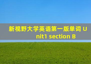 新视野大学英语第一版单词 Unit1 section B